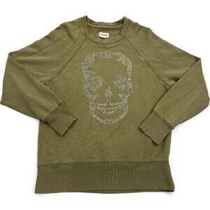 Zadig & Voltaire Olive Green Upper Skull Cotton Sweatshirt Women's XS